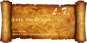 Lett Terézia névjegykártya